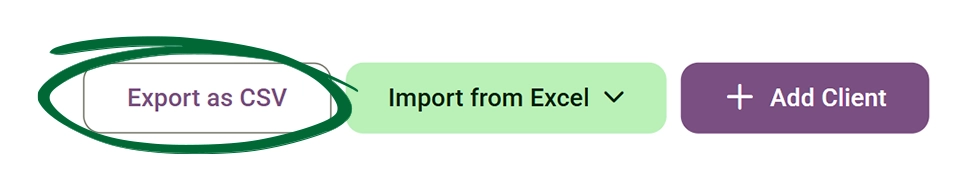 Export Clients button screenshot